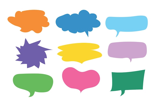 Conjunto de iconos de elementos de chat de burbujas de discurso de llamada ilustración vectorial