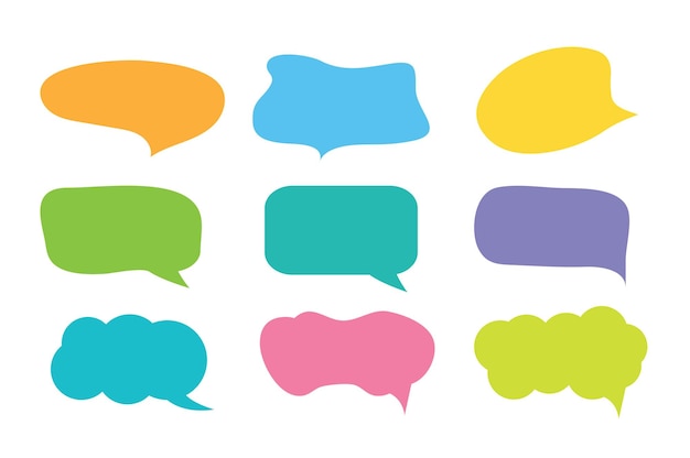 Conjunto de iconos de elementos de chat de burbujas de discurso de llamada ilustración vectorial
