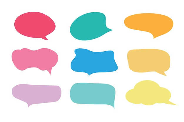 Conjunto de iconos de elementos de chat de burbujas de discurso de llamada ilustración vectorial