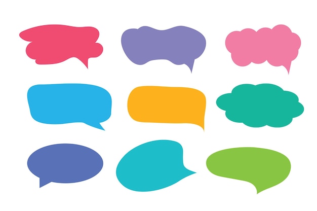 Conjunto de iconos de elementos de chat de burbujas de discurso de llamada ilustración vectorial