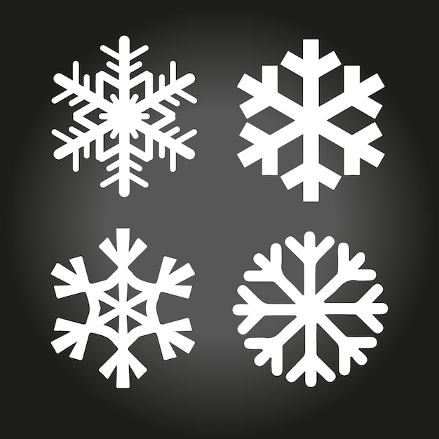 conjunto de iconos de elementos de copos de nieve