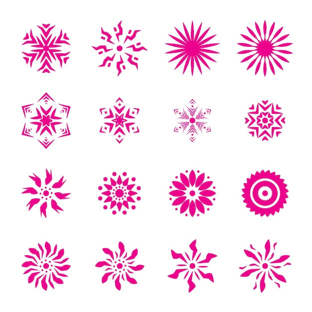 Vector conjunto de iconos de elementos de flores