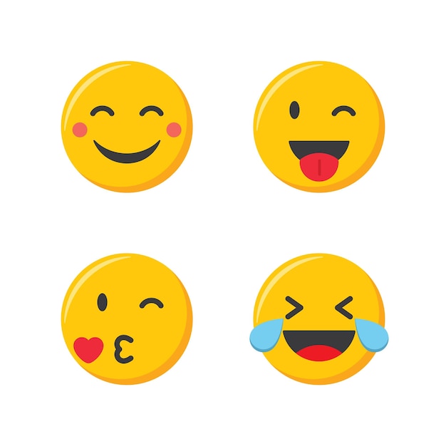 Conjunto de iconos de emoji Ilustración vectorial de la colección de emoticones