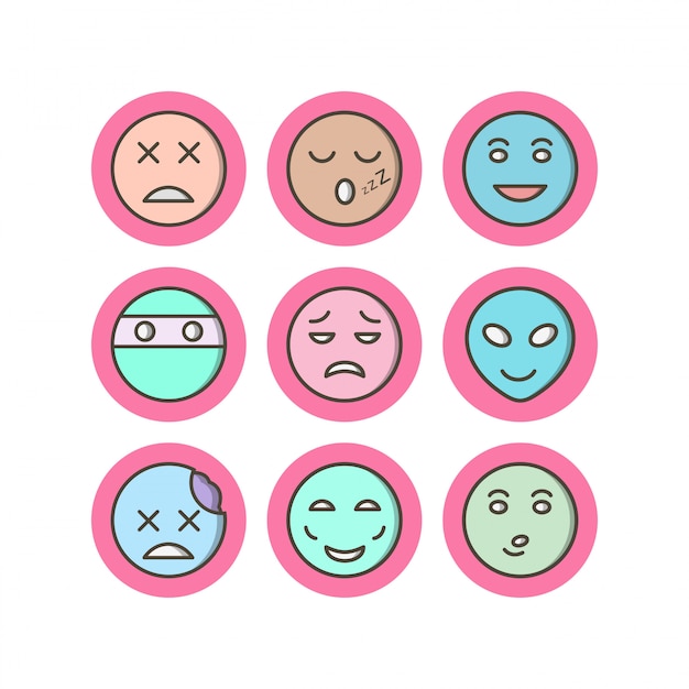 Vector conjunto de iconos de emoji