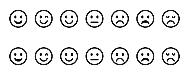 conjunto de iconos de emoticones vectoriales