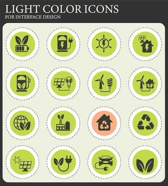 Conjunto de iconos de energía alternativa