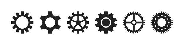 Conjunto de iconos de engranaje Símbolo de configuración de opciones Vector EPS 10