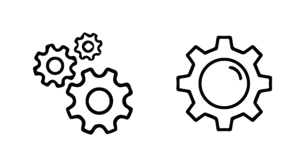Conjunto de iconos de engranajes