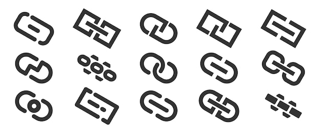 Conjunto de iconos de enlace URL Colección de símbolos de URL de Internet Ilustración vectorial