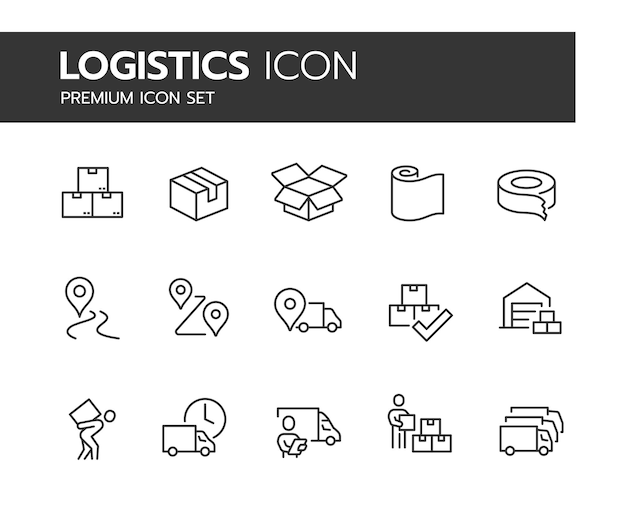 Conjunto de iconos de entrega y envío