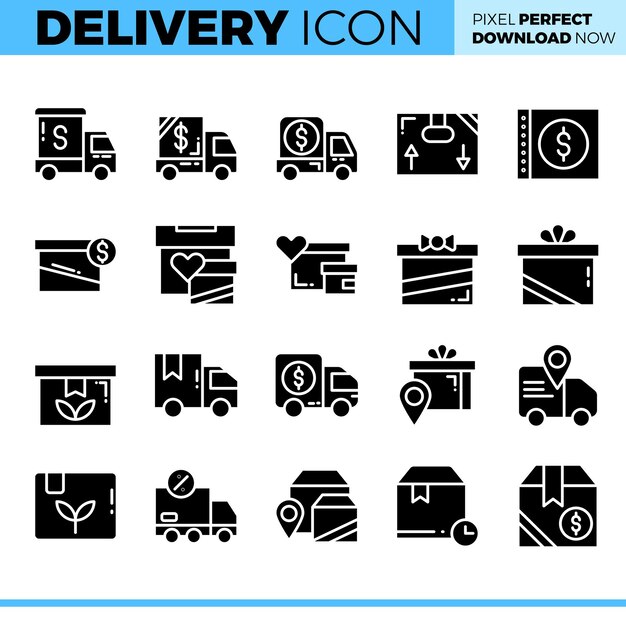 Vector conjunto de iconos de entrega vectorial