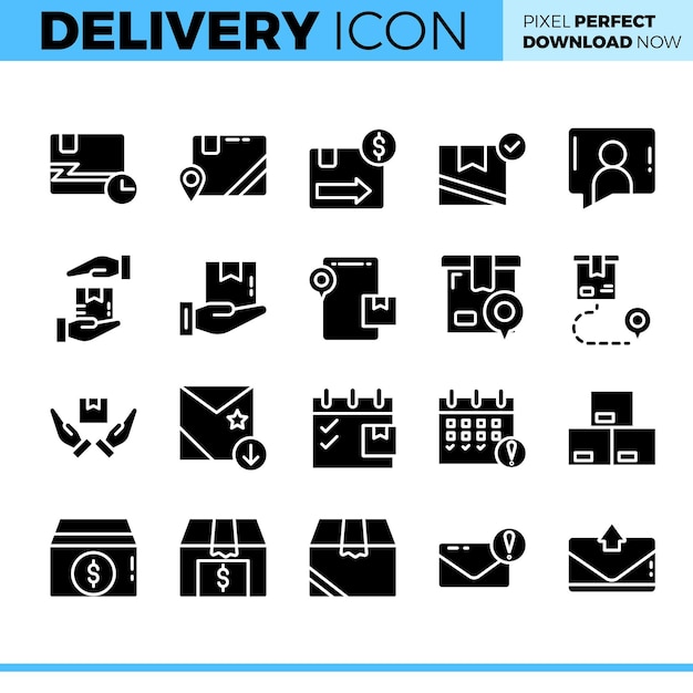 Vector conjunto de iconos de entrega vectorial