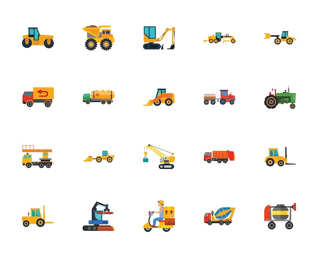 Conjunto de iconos de equipos de construcción