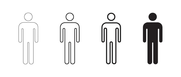 Conjunto de iconos de escala de hombre vectorial