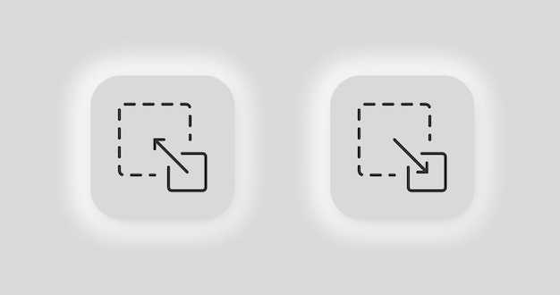 Conjunto de iconos de escalas Símbolo de ilustración de escalabilidad Signo ajustar vector de zoom