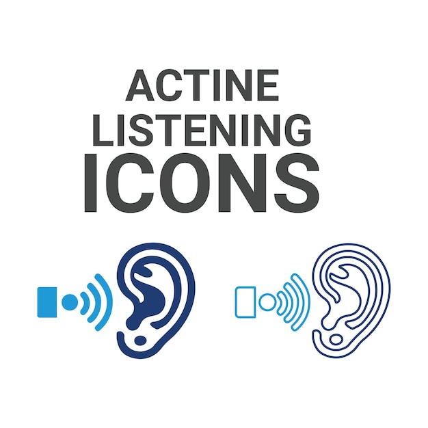 Conjunto de iconos de escucha activa que contiene comentarios del operador sobre la experiencia de asistencia satisfecha del cliente
