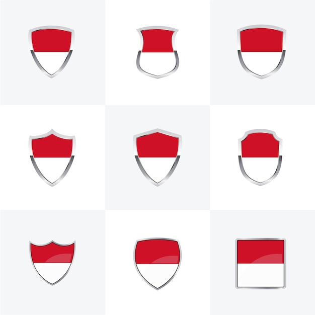 Conjunto de iconos del escudo de la bandera de Mónaco