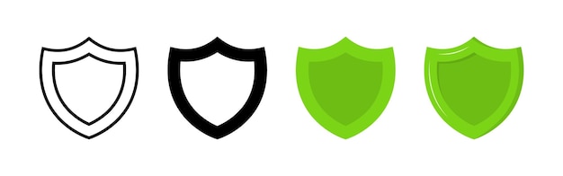 Conjunto de iconos de escudo Diferentes estilos Iconos vectoriales