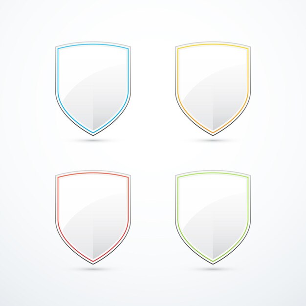 Conjunto de iconos de escudo Ilustración vectorial