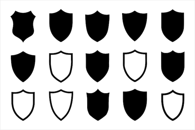 Conjunto de iconos de escudo personalizables para diseñadores