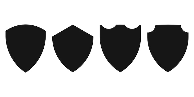 Conjunto de iconos de escudo Proteger colección de vectores de placa