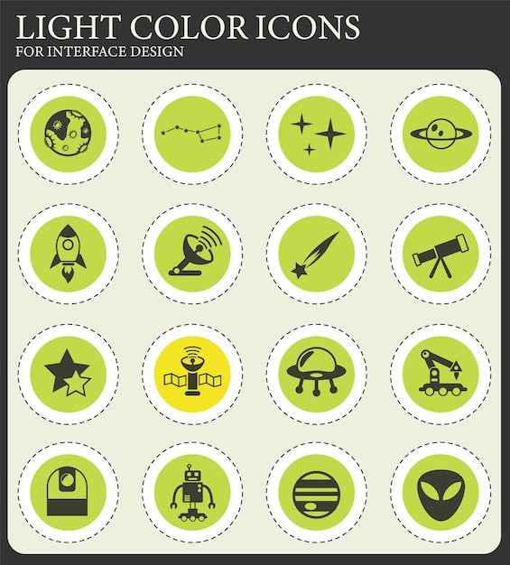 Conjunto de iconos espaciales