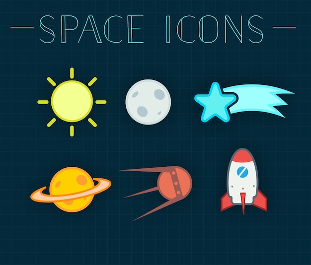 Conjunto de iconos de espacio