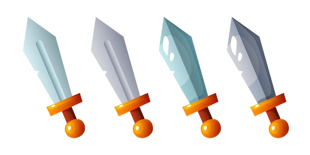 Conjunto de iconos de espadas para videojuegos Imágenes prediseñadas vectoriales