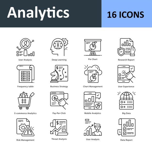 Conjunto de iconos de esquema de análisis EPS 10 archivo Conjunto 05
