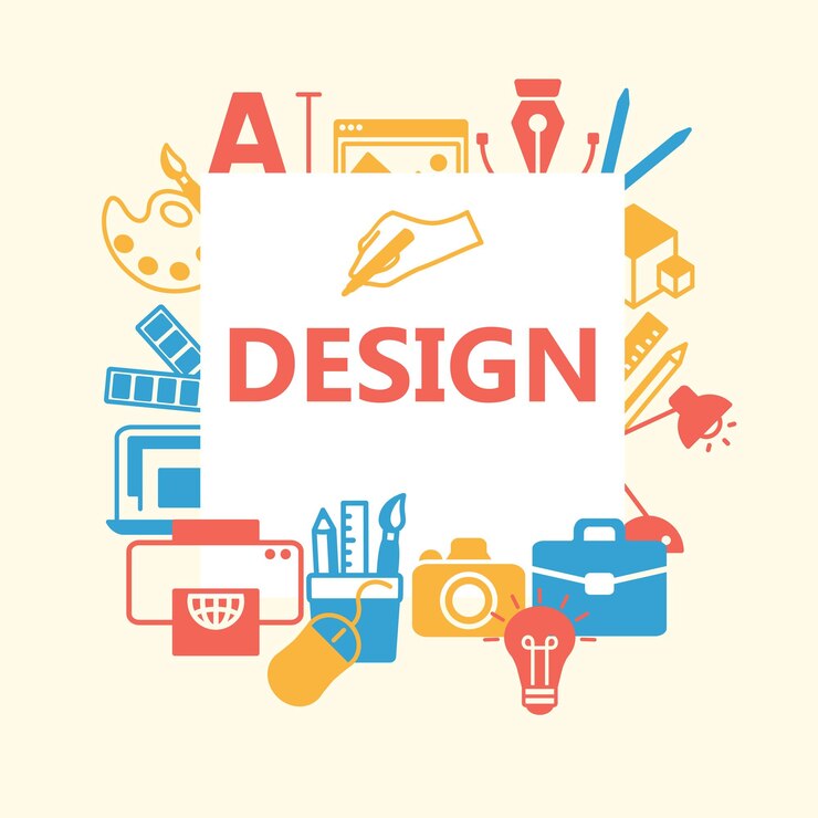 Vector conjunto de iconos de esquema de diseño