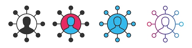 Conjunto de iconos de estilo diferente de gestión de proyectos Contorno y signo de vector relleno