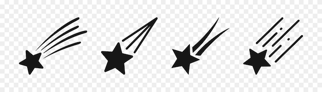 conjunto de iconos de estrella caída