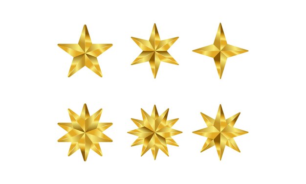 Conjunto de íconos de estrellas 3d