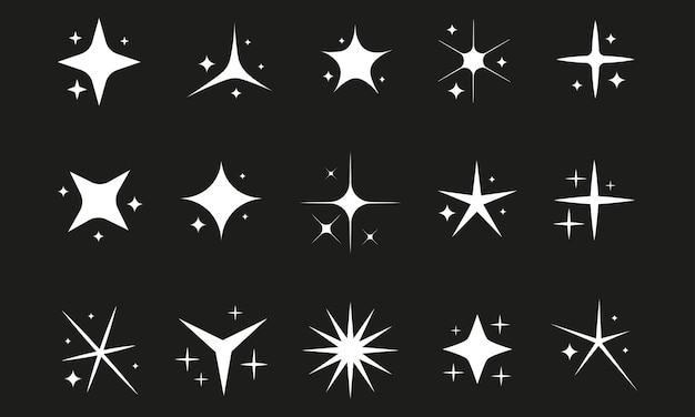 Conjunto de iconos de estrellas brillantes