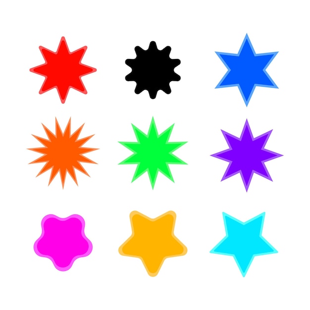 Conjunto de iconos de estrellas de colores vector