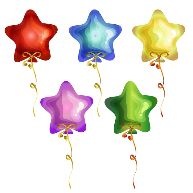 conjunto de iconos de estrellas de cumpleaños globo