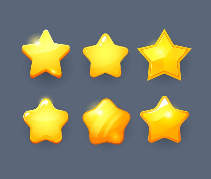 conjunto de iconos de estrellas. desarrollo de juegos.