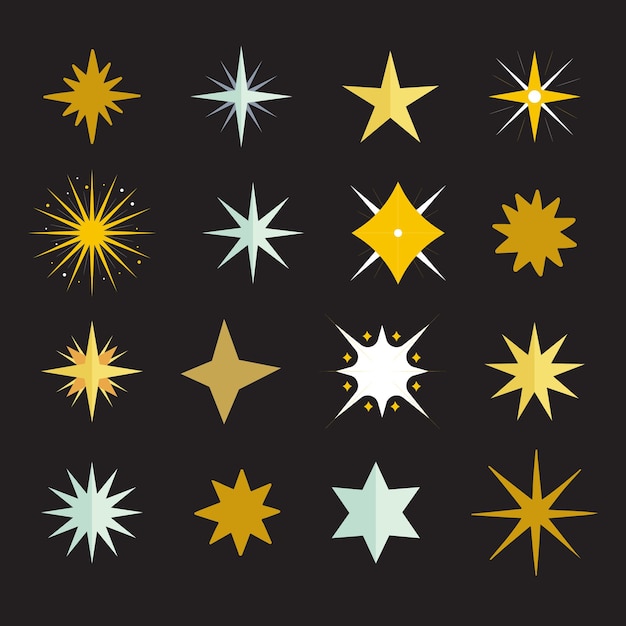 conjunto de iconos de estrellas con diferentes variaciones