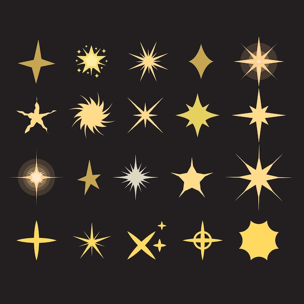 conjunto de iconos de estrellas con diferentes variaciones