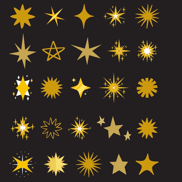 conjunto de iconos de estrellas con diferentes variaciones