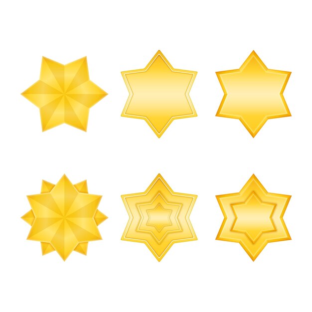 Conjunto de iconos de estrellas doradas ilustración vectorial eps10