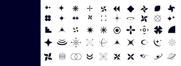 Conjunto de íconos de estrellas Íconos vectoriales Conjunto estelar Iconos de busto de estrellas Conjunto icono vectorial