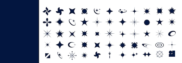 Conjunto de íconos de estrellas Íconos vectoriales Conjunto estelar Iconos de busto de estrellas Conjunto icono vectorial