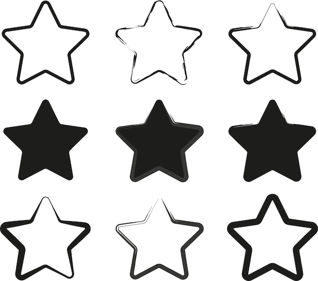 Conjunto de iconos de estrellas Ilustración vectorial EPS 10 Imagen de archivo