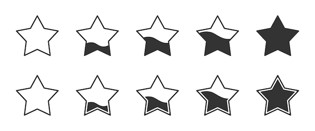 Conjunto de iconos de estrellas Ilustración vectorial