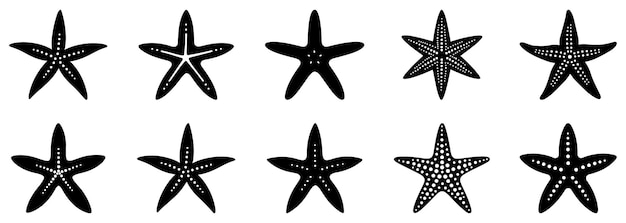 Conjunto de iconos de estrellas de mar