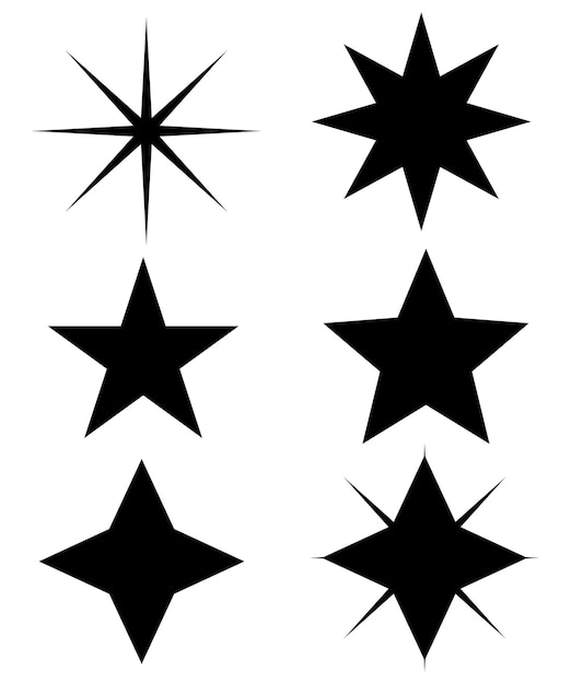 Vector conjunto de iconos de estrellas negras