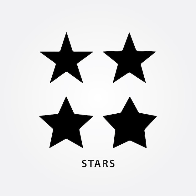 Conjunto de iconos de estrellas negras