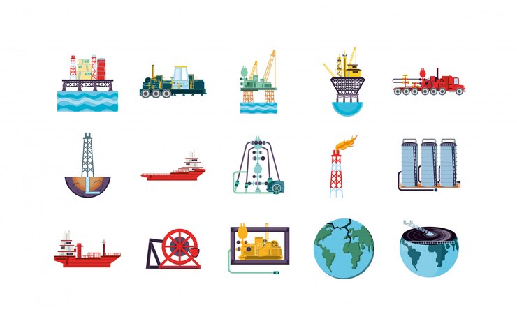 Vector conjunto de iconos de fábrica aislada