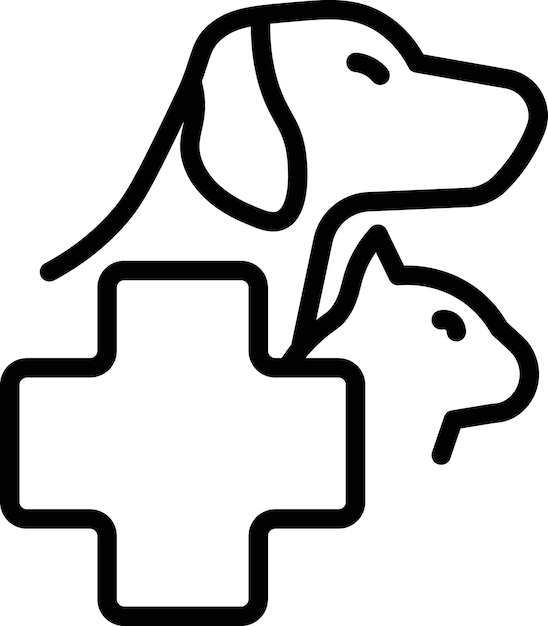 Conjunto de iconos de farmacia veterinaria Símbolo vectorial veterinario para perros, gatos y animales Signo de bienestar animal